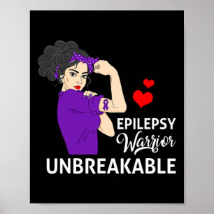 Epilepsiebewustzijn Krijger Onbreekbaar Sterke Vro Poster
