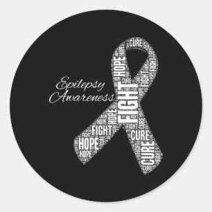 Epilepsiebewustzijn november maand strijd genezing ronde sticker