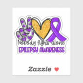 Epilepsiebewustzijn Paarse Lint Steun Sticker (Vel)