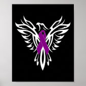 Epilepsiebewustzijn Paarse Ribbon Phoenix Poster (Voorkant)