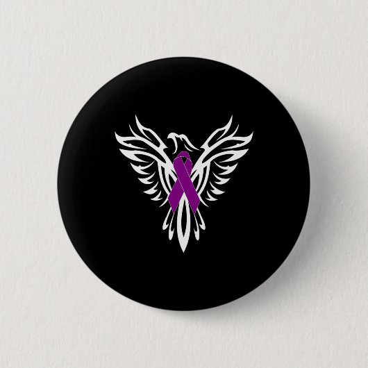 Epilepsiebewustzijn Paarse Ribbon Phoenix Ronde Button 5,7 Cm (Voorkant)
