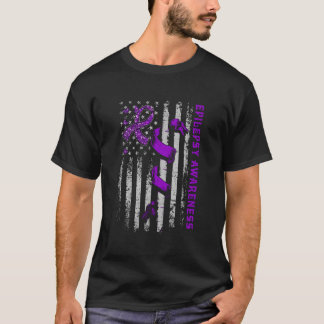 Epilepsiebewustzijn Patriottische Amerikaanse Vlag T-shirt
