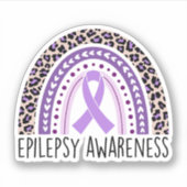 Epilepsiebewustzijn Rainbow Epilepsy Warrior Sticker (Voorkant)