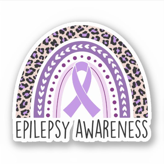Epilepsiebewustzijn Rainbow Epilepsy Warrior Sticker (Voorkant)