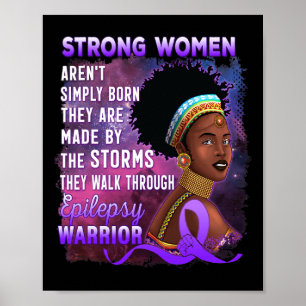 Epilepsiebewustzijn Sterke Zwarte Vrouwen Krijger Poster