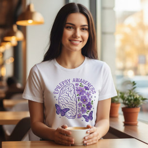 Epilepsiebewustzijn Vlinders Bloemengeschenk Tri-Blend Shirt