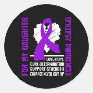 Epilepsiebewustzijn- Voor mijn dochter Ronde Sticker