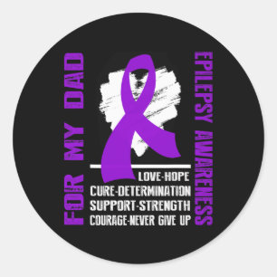 Epilepsiebewustzijn- Voor mijn vader Ronde Sticker