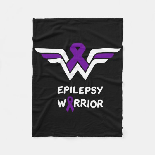 Epilepsiebewustzijn Warrior Ondersteuning Overleve Fleece Deken (Voorkant)