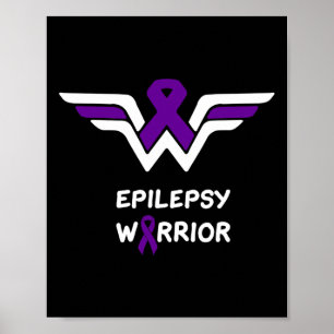Epilepsiebewustzijn Warrior Ondersteuning Overleve Poster