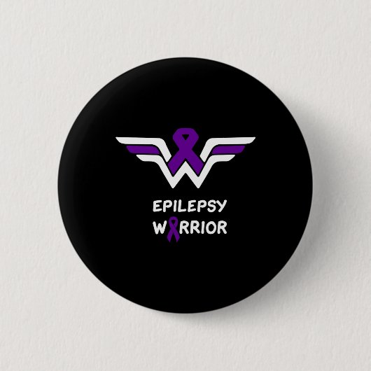 Epilepsiebewustzijn Warrior Ondersteuning Overleve Ronde Button 5,7 Cm (Voorkant)