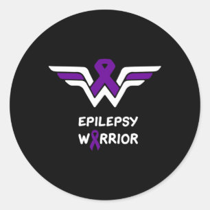 Epilepsiebewustzijn Warrior Ondersteuning Overleve Ronde Sticker