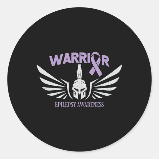 Epilepsiebewustzijn Warriorlint  Ronde Sticker (Voorkant)