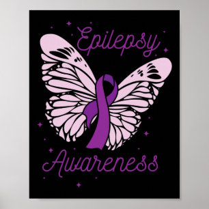 Epilepsiebewustzijnsmaand Paarse Lint Voorstander  Poster