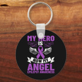 Epilepsielint Mijn held is nu mijn engel Epilepsie Sleutelhanger (Voorkant)
