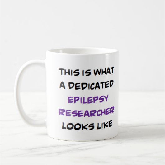 epilepsieonderzoeker, toegewijd koffiemok (Links)