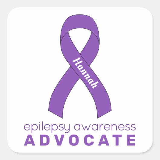 Epilepsy Advocate White Square Sticker (Voorkant)