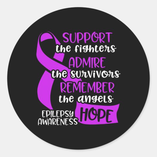 Epilepsy Awareness Admire Epileptic Warrior Surviv Ronde Sticker (Voorkant)