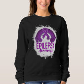 Epilepsy Awareness Bleached Rainbow Purple Ribbon  Trui (Voorkant)