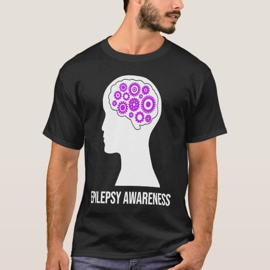 Epilepsy Awareness Brain Aware Epileptic Warrior S T-shirt (Voorkant)