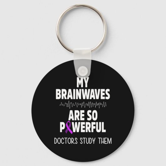Epilepsy Awareness Brain Waves Epileptic Warrior S Sleutelhanger (Voorkant)