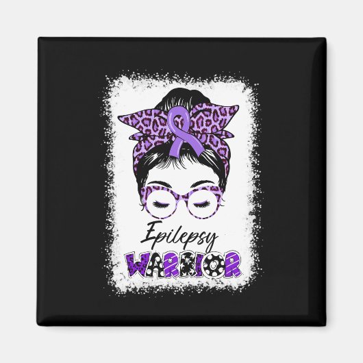 Epilepsy Awareness Bun Warrior Leopard Banda Magneet (Voorkant)