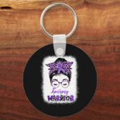 Epilepsy Awareness Bun Warrior Leopard Banda Sleutelhanger (Voorkant)