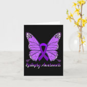 Epilepsy Awareness Butterfly Paars Ribbon Epileels Kaart (Gele Bloem)