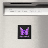 Epilepsy Awareness Butterfly Paars Ribbon Epileels Magneet (Insitu (Vaatwasser))