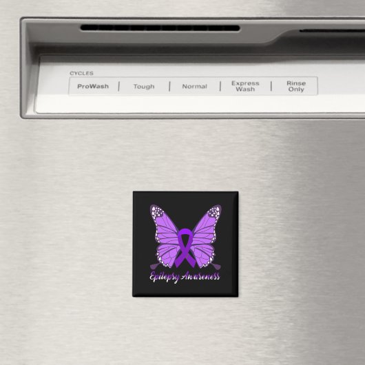 Epilepsy Awareness Butterfly Paars Ribbon Epileels Magneet (Insitu (Vaatwasser))