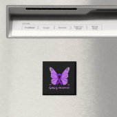 Epilepsy Awareness Butterfly Paars Ribbon Epileels Magneet (Insitu (Vaatwasser))