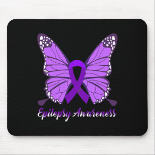 Epilepsy Awareness Butterfly Paars Ribbon Epileels Muismat