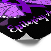 Epilepsy Awareness Butterfly Paars Ribbon Epileels Poster (Hoek)