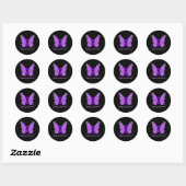 Epilepsy Awareness Butterfly Paars Ribbon Epileels Ronde Sticker (Vel)