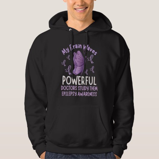 Epilepsy Awareness Butterfly Purple Ribbon Epileps Hoodie (Voorkant)