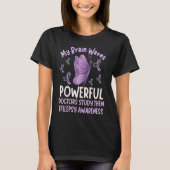 Epilepsy Awareness Butterfly Purple Ribbon Epileps T-shirt (Voorkant)