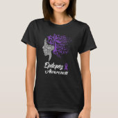 Epilepsy Awareness Butterfly Purple Ribbon Women T-shirt (Voorkant)
