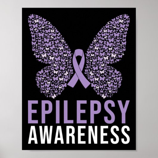 Epilepsy Awareness Butterfly Ribbon Poster (Voorkant)