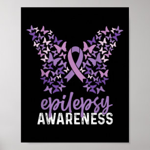 Epilepsy Awareness Butterfly Ribbon Poster