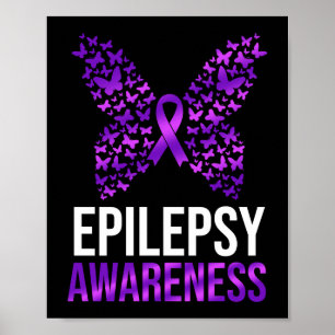 Epilepsy Awareness Butterfly Ribbon Poster