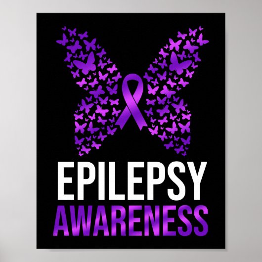 Epilepsy Awareness Butterfly Ribbon Poster (Voorkant)