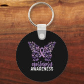 Epilepsy Awareness Butterfly Ribbon Sleutelhanger (Voorkant)