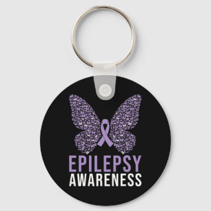 Epilepsy Awareness Butterfly Ribbon Sleutelhanger
