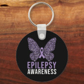 Epilepsy Awareness Butterfly Ribbon Sleutelhanger (Voorkant)