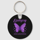 Epilepsy Awareness Butterfly  Sleutelhanger (Voorkant)