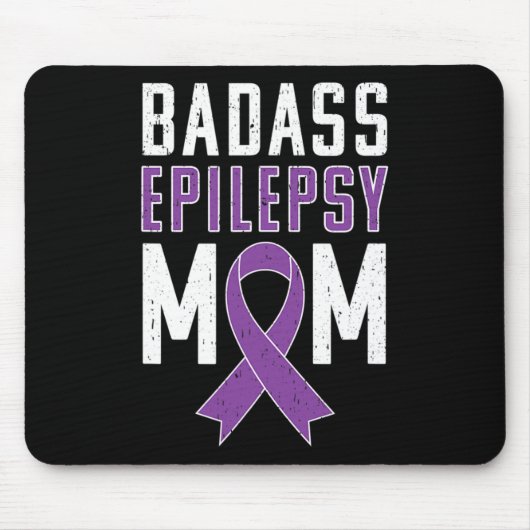 Epilepsy Awareness Byd Epilepsy Mom Purple Ribbon  Muismat (Voorkant)