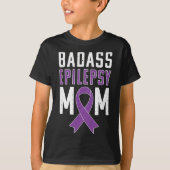 Epilepsy Awareness Byd Epilepsy Mom Purple Ribbon  T-shirt (Voorkant)