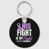 Epilepsy Awareness Design his Fight My Gift Sleutelhanger (Voorkant)