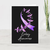 Epilepsy Awareness Dragonfly November We Wear Purp Kaart (Voorkant)