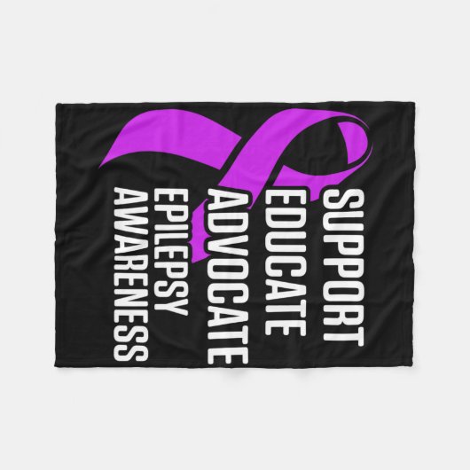 Epilepsy Awareness Educate Epileptic Warrior Survi Fleece Deken (Voorkant (Horizontaal))